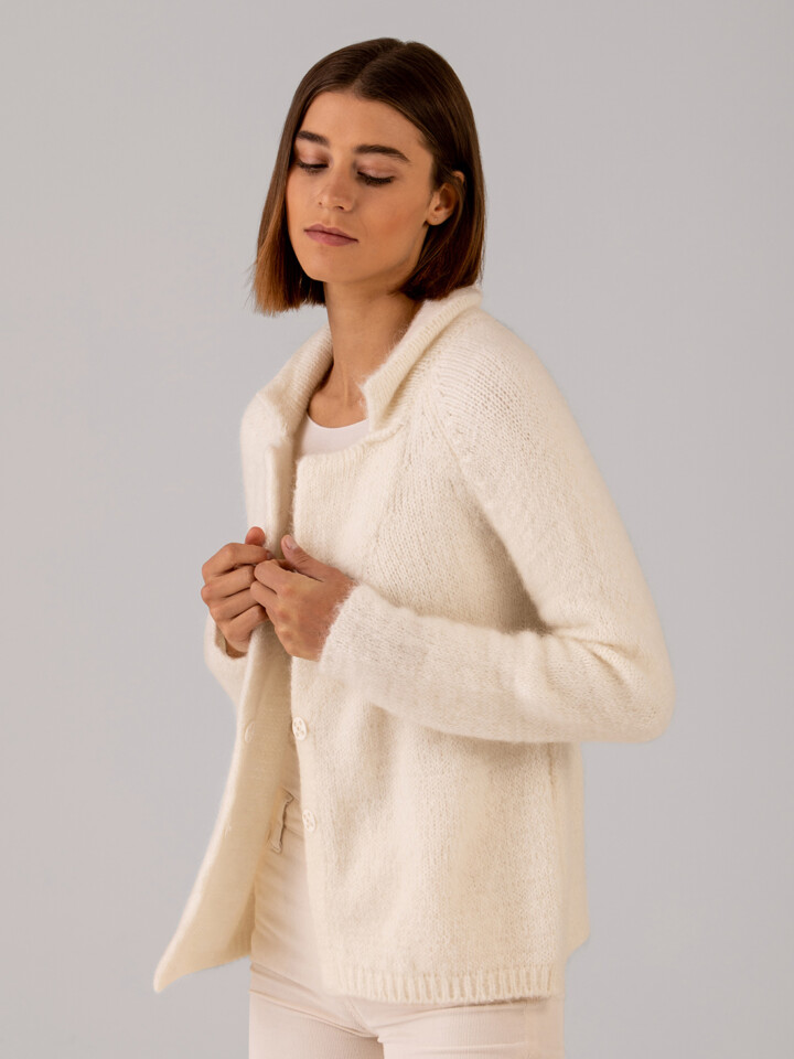 Damen Bekleidung Pullover und Strickwaren Ärmellose Pullover JOSEPH Wolle Jacke aus Wolle in Weiß 